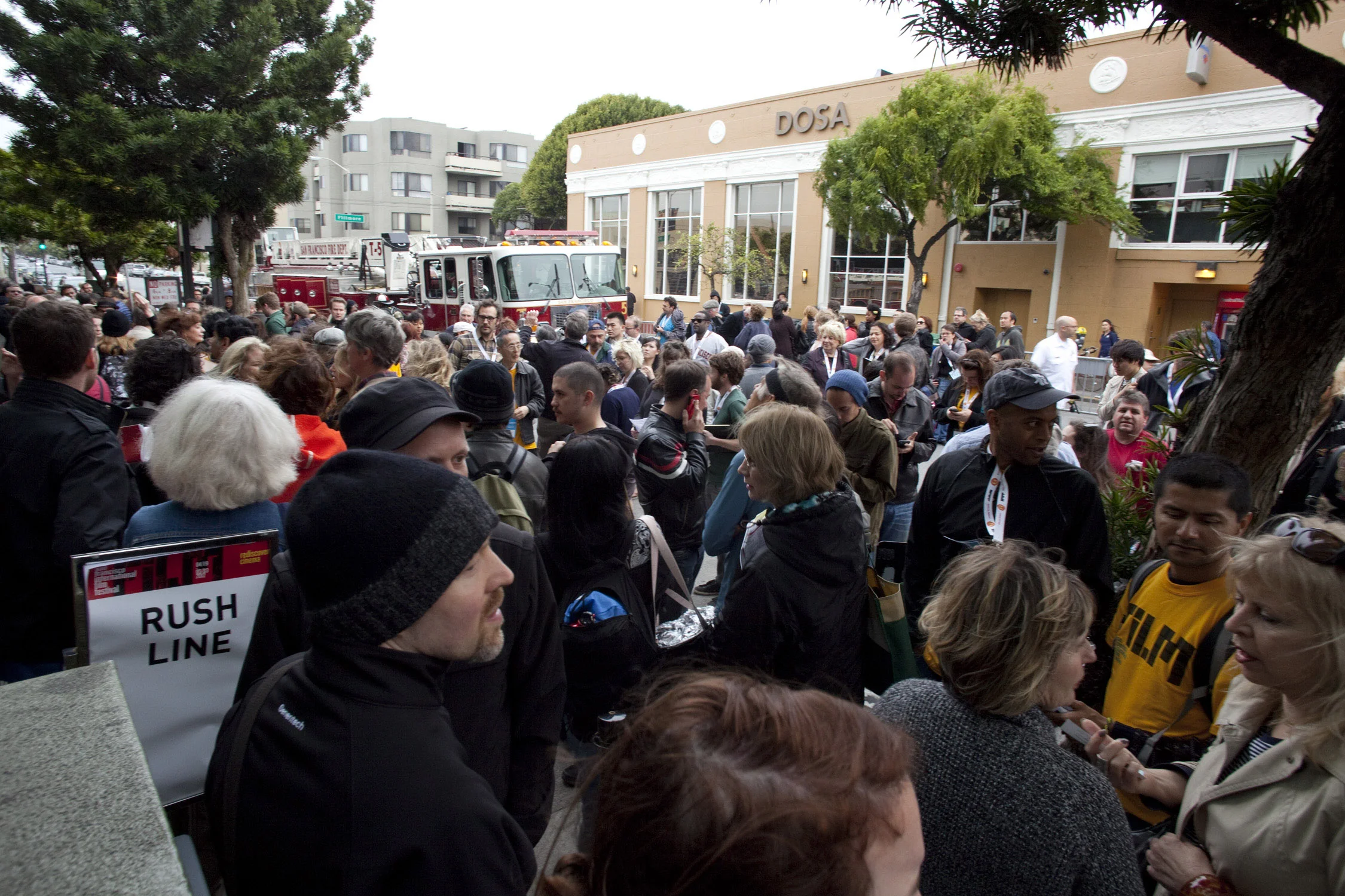 4/22: Fire Drill! photo by Pamela Gentile I know a fire alarm should not necessarily be a festival highlight, but thankfully not a single film was on the screen at the time. Our festival operations staff got to show their stuff and what could have been a disaster turned into an impromptu 15-minute street event.