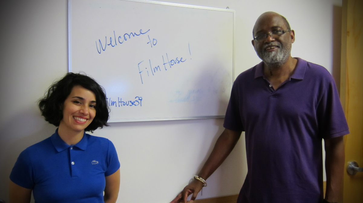 SFFS FilmHouse coordinator Trinity West and editor Sam Pollard, June, 28, 2013. Photo by Hilary Hart.