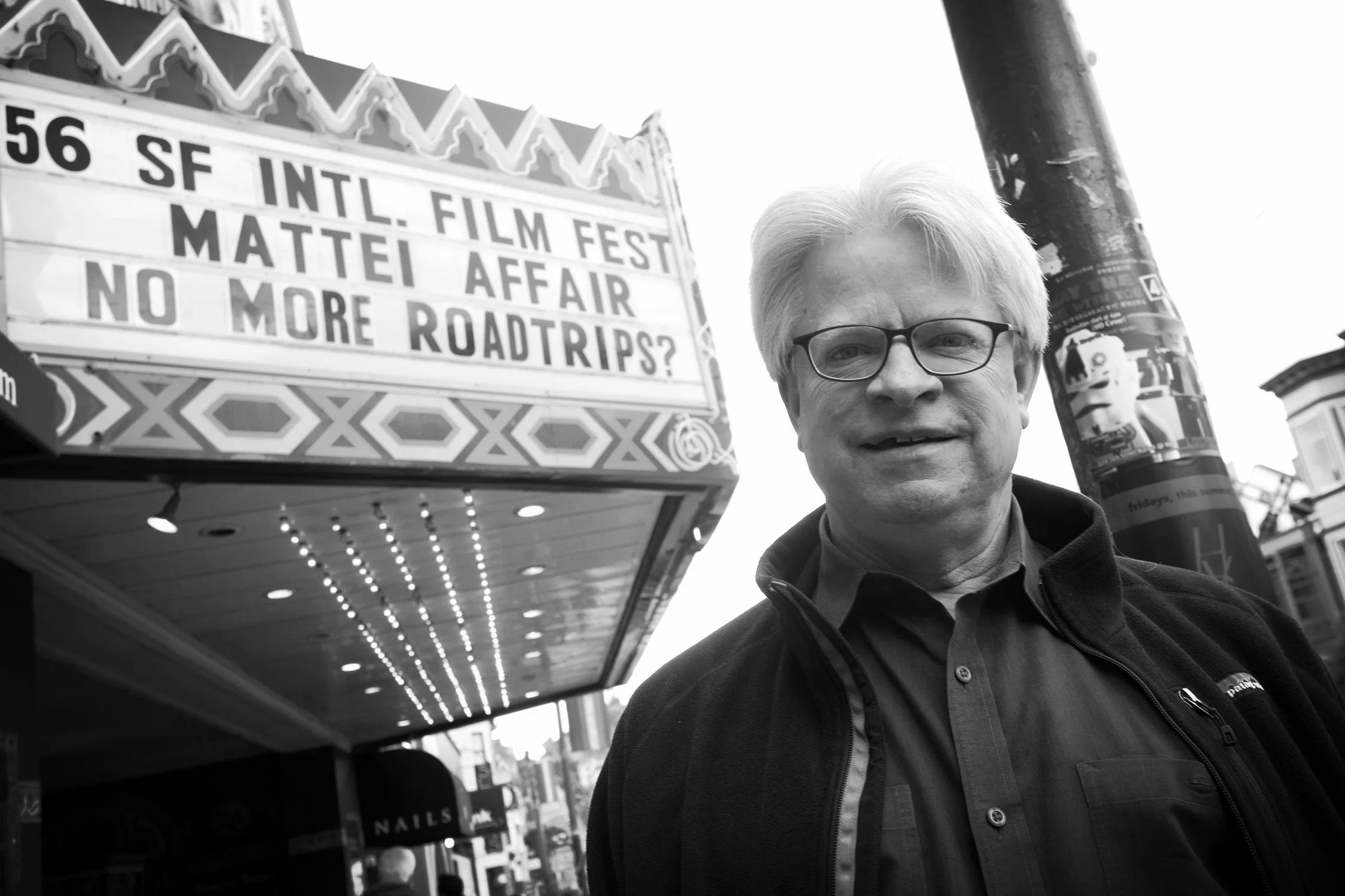 Rick Prelinger outside the Live & Onstage show of NO MORE ROADTRIPS? at the 56th SF International Film Festival . Photo: Tommy Lau
