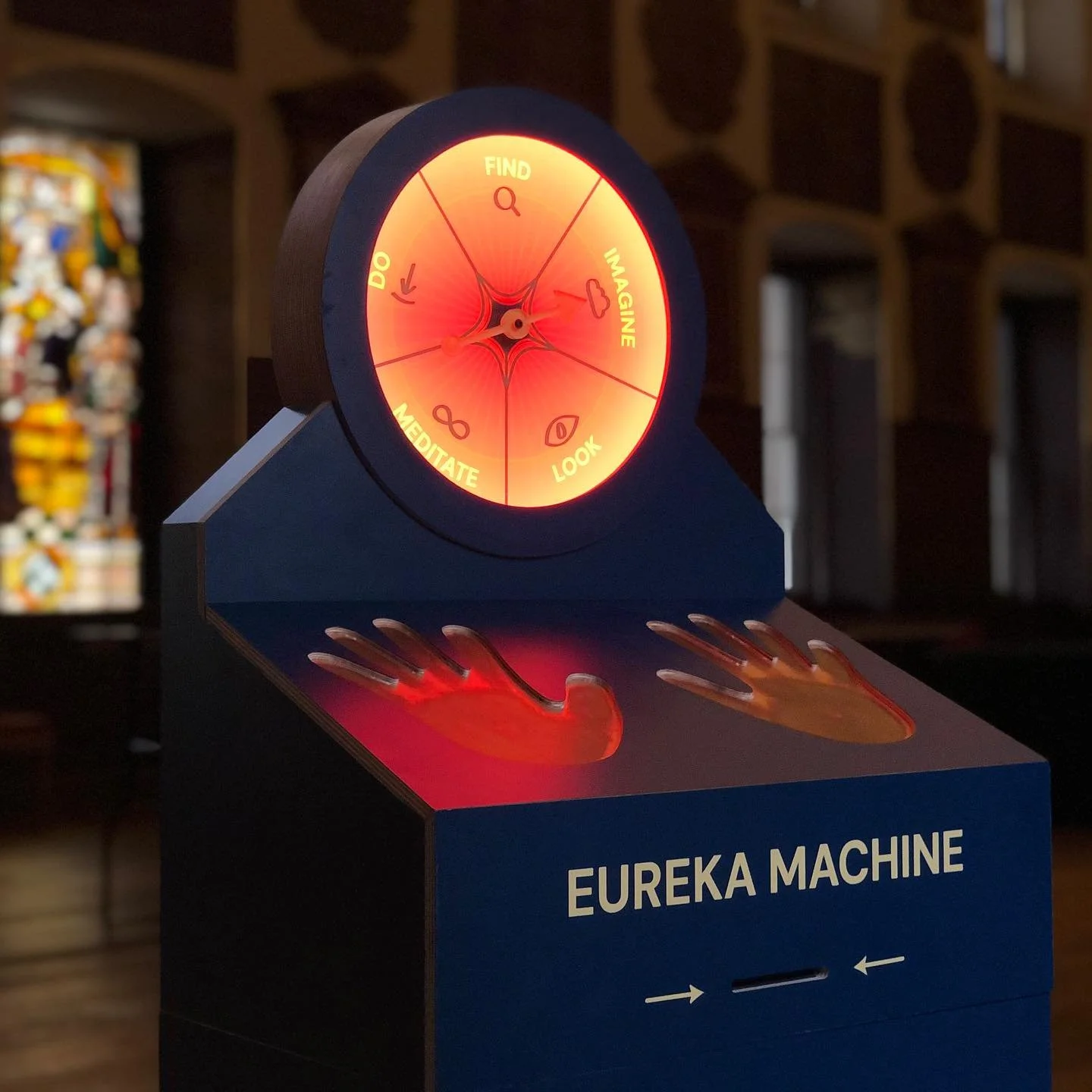 We&rsquo;re at the launch of @bartsnorthwing where our Eureka Machine will be on display. Inspired by a 1930s donations box from the Bart&rsquo;s Heritage collections, the machine spins and then delivers patients, staff and general visitors a printed