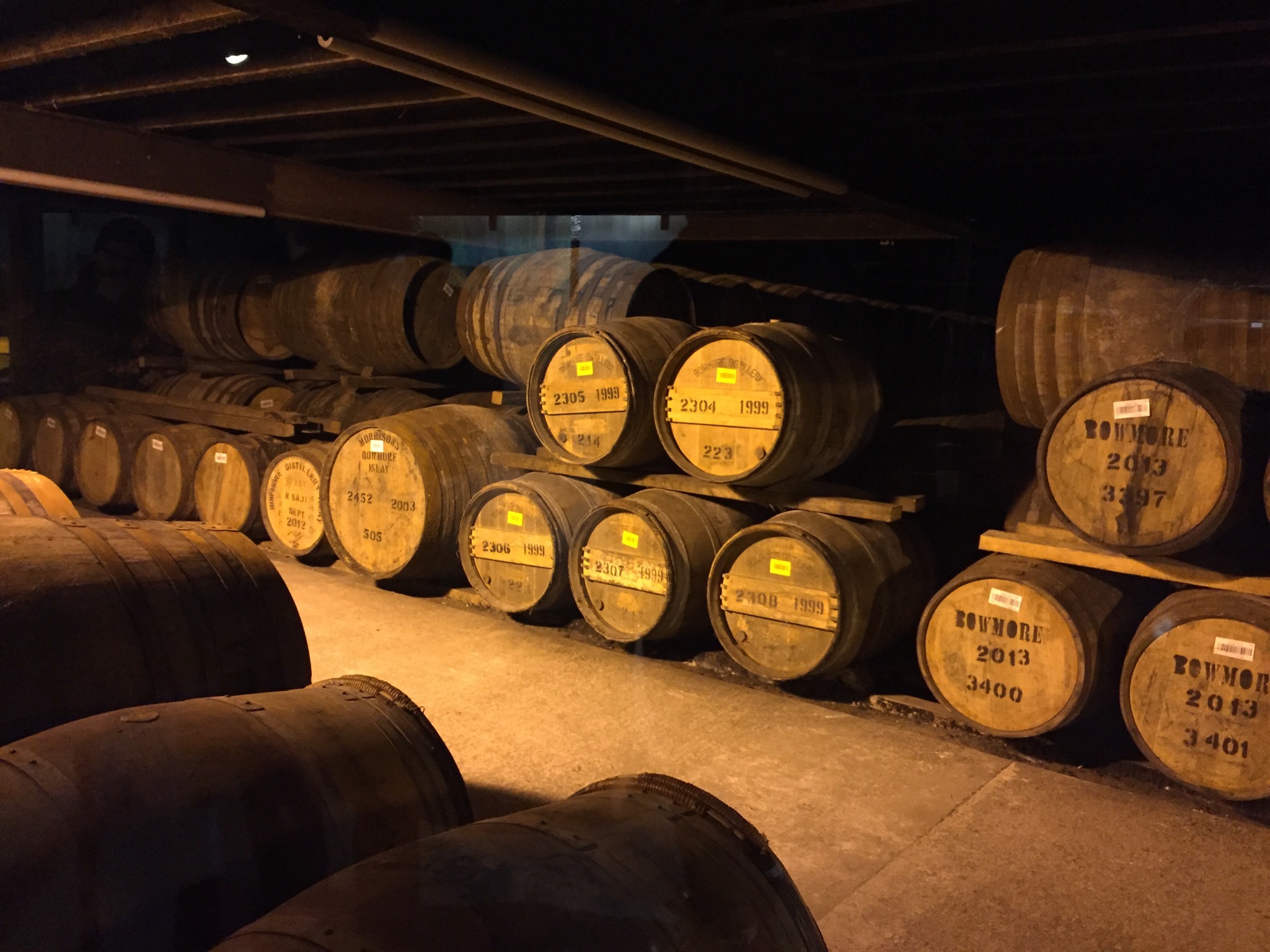 Barrels of Bowmore Scotch