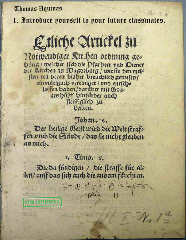 Would Saint Thomas Aquinas Have Been Waitlisted? 