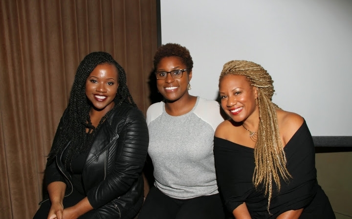 Camila Crews (Strength of Nature Brand Manager), Issa Rae (Creator of "Head Cases" & Author of "The Misadventures of Awkward Black Girl") and Felicia Leatherwood (Celebrity Hair Stylist)