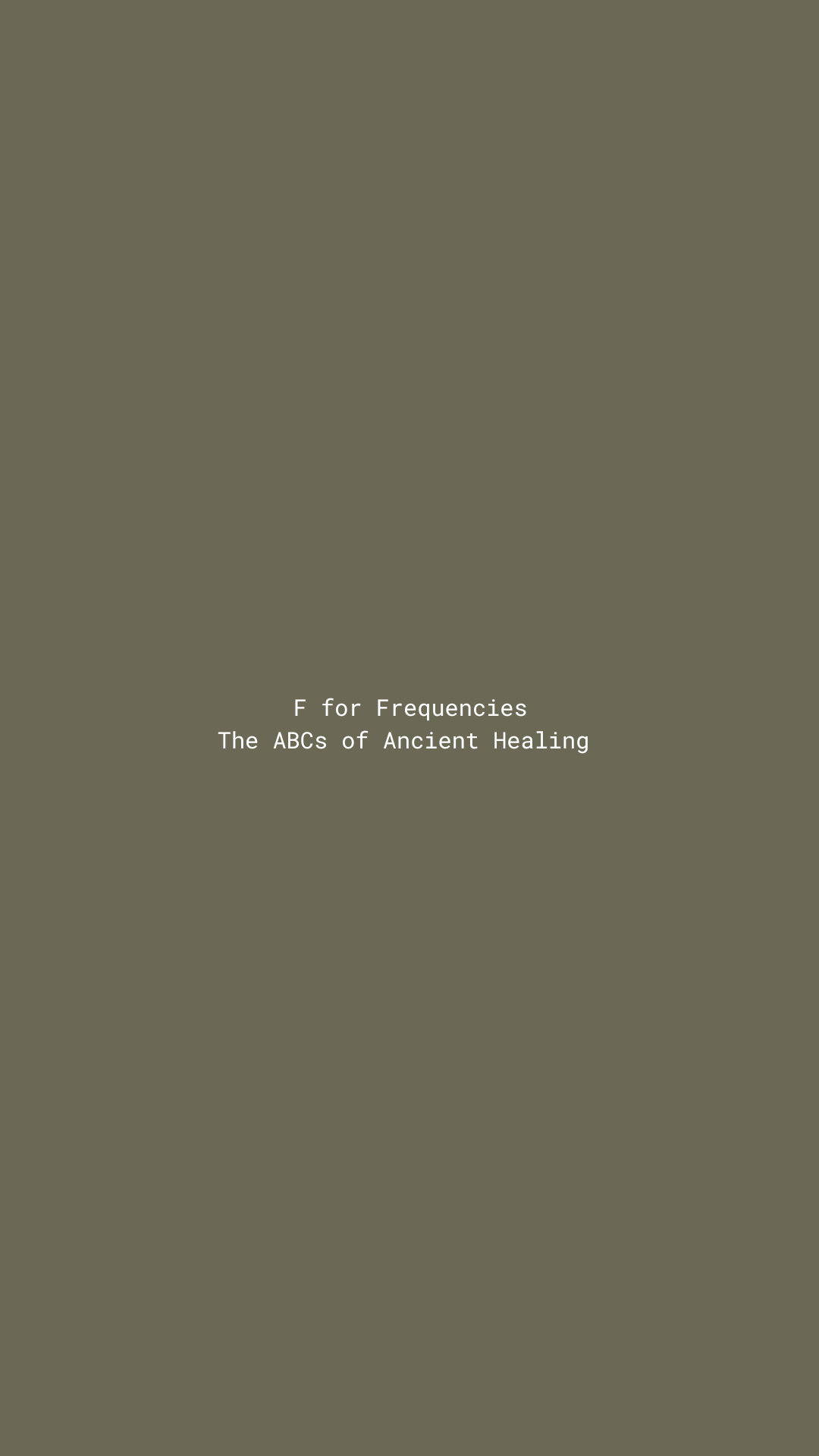 F for Frequencies