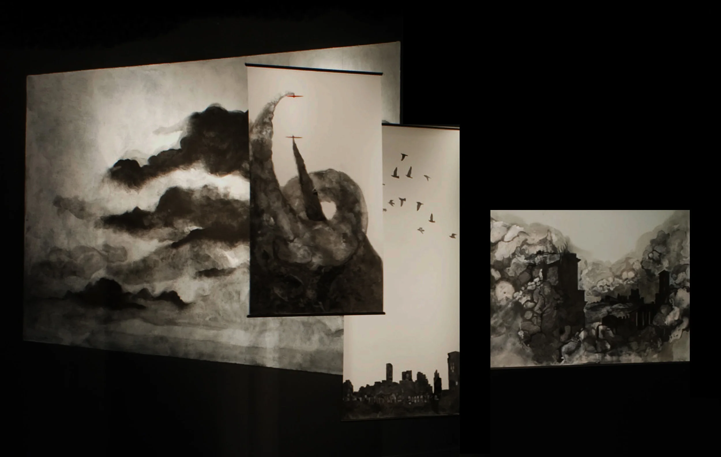 Transatlantic (Liquid Graphite drawings on Duralar)