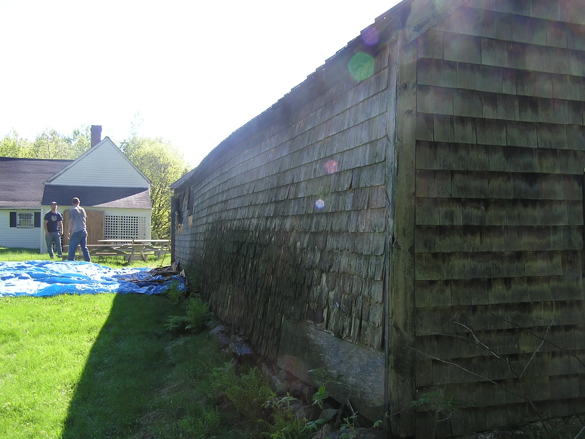 Often there is not only a rotting sill, but also molding and water damage to the side of the barn