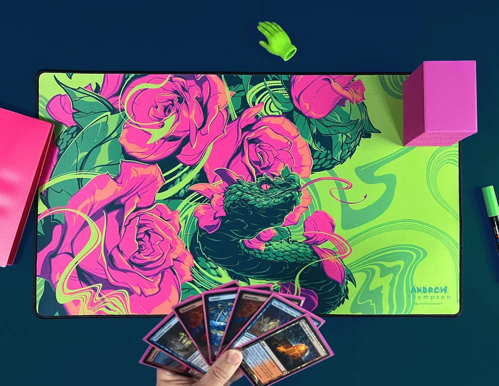 Temptation playmat  Andrew Thompson Illustration