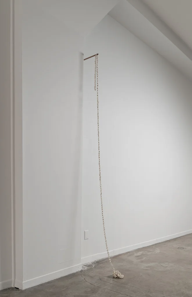 the accent of the lookout, the lookout's accent , 2012, porcelain chain, maple dowelling