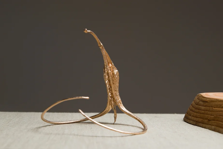 Amuses Bouche (Georges) 2010 brass, cedar, encaustic | rose-gold plated bronze | walnut, fir, dimensions variable