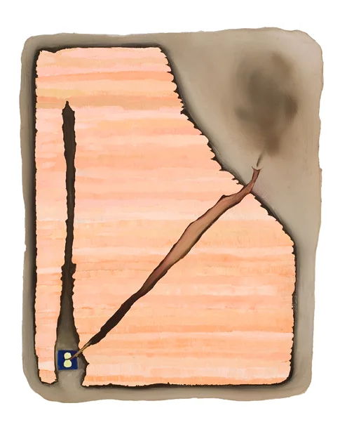Scanty Shanty , 2010, oil on plastered linen on panel, 17" X14"