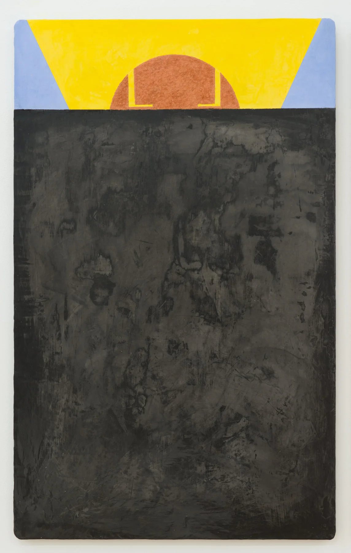 Interior V.S. 2014, venetian plaster, encaustic on ceramic, 27" X 54"