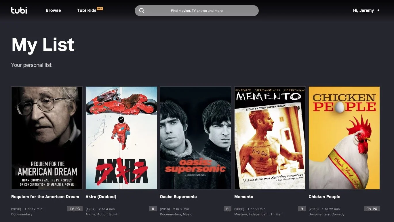 Hi! Here's FIVE titles FOR your Tubi Watchlist | September 2020