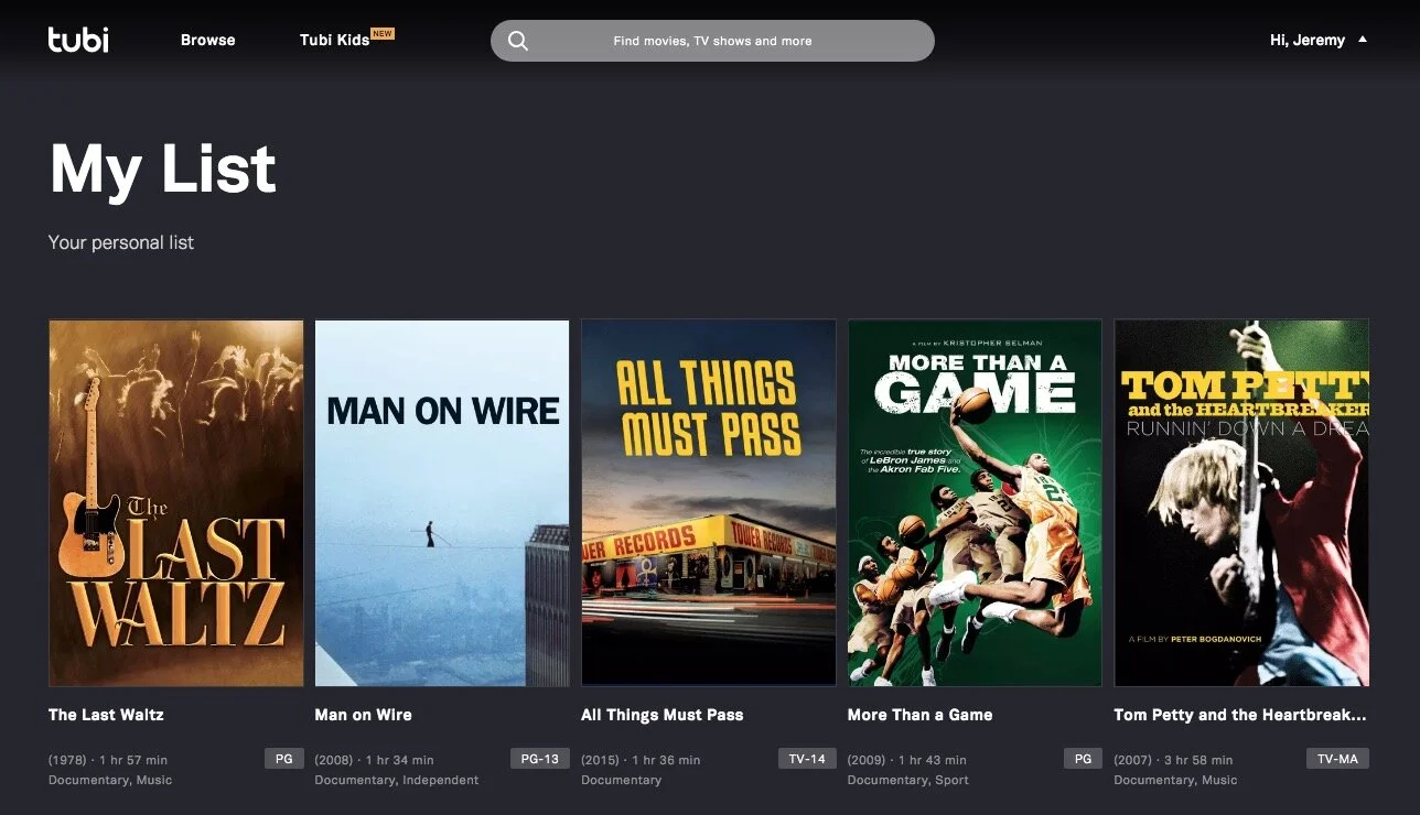 Hi! Here's FIVE titles FOR your Tubi Watchlist | November 2020
