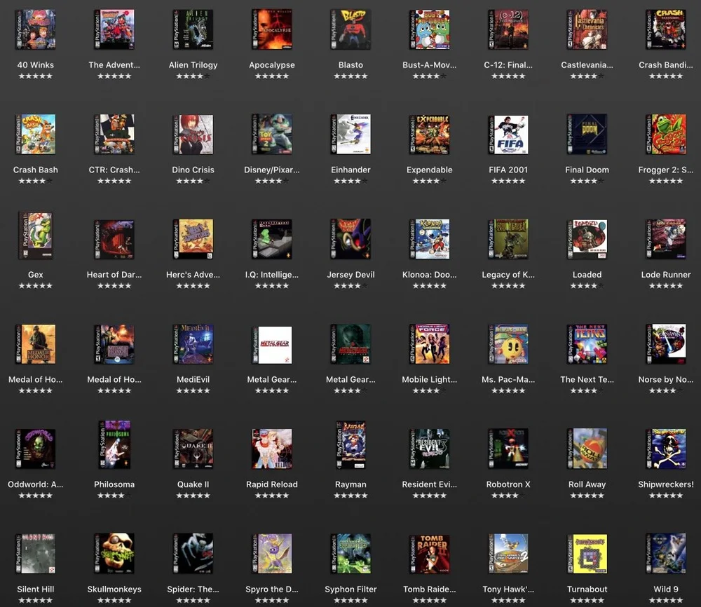 Playstation 1 top famous games