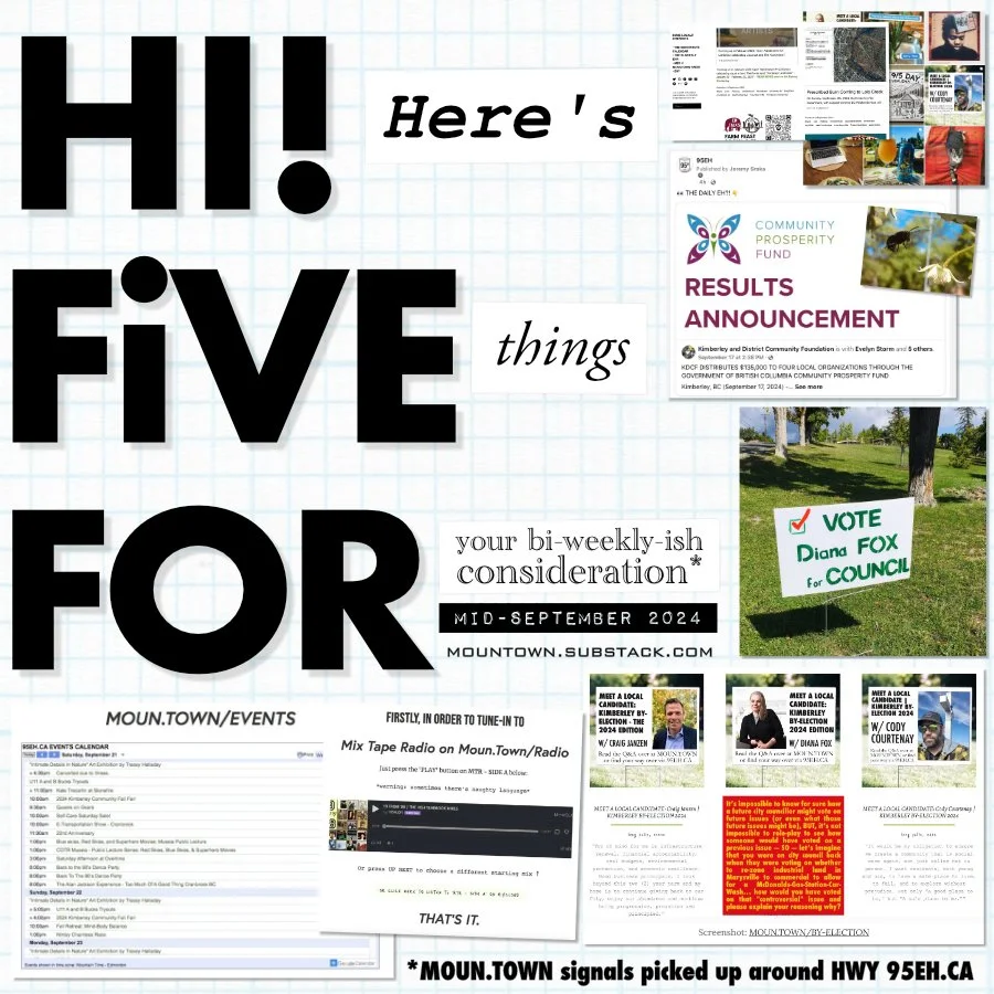 THE BI-WEEKLY(ISH) EH?! -> September Twentieth, Twenty Twenty-Four
