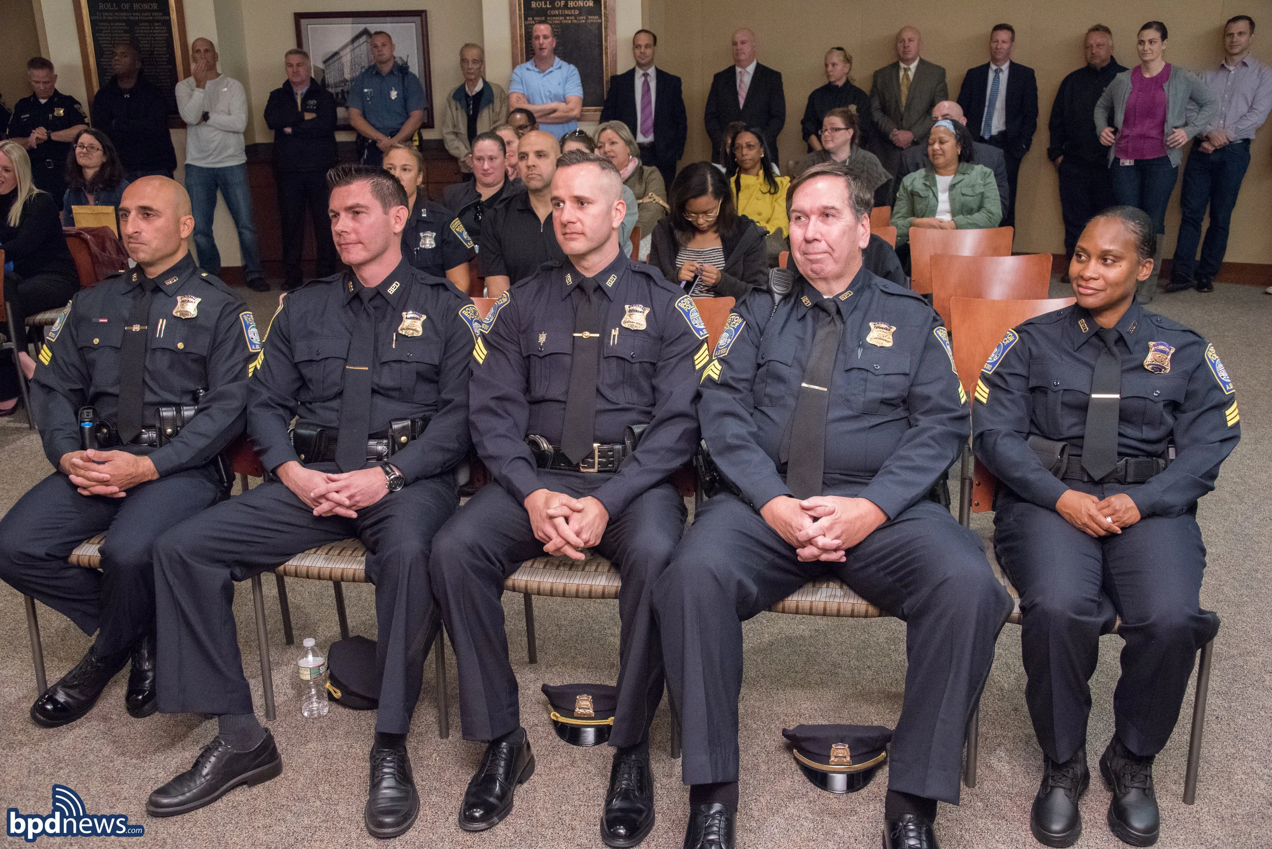 Pictured from left to right: Sgt. paul deleo , Sgt. Michael Deluca, Sgt. thomas Griffin, sgt. michael felton, and sgt. lanita cullinane