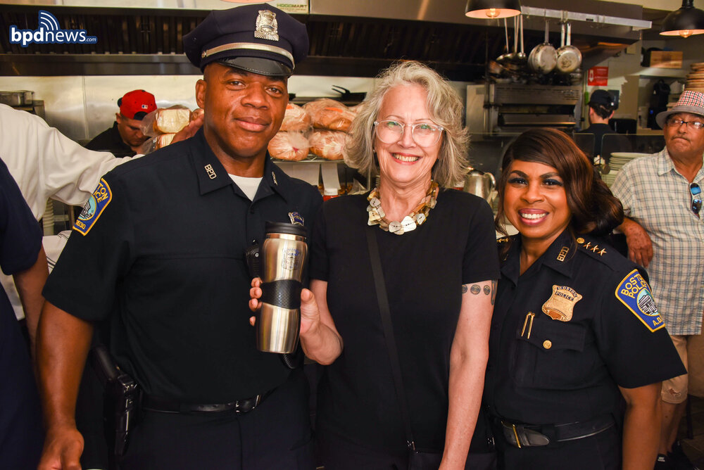 Coffee with a Cop Stops by Milkweed in Mission Hill