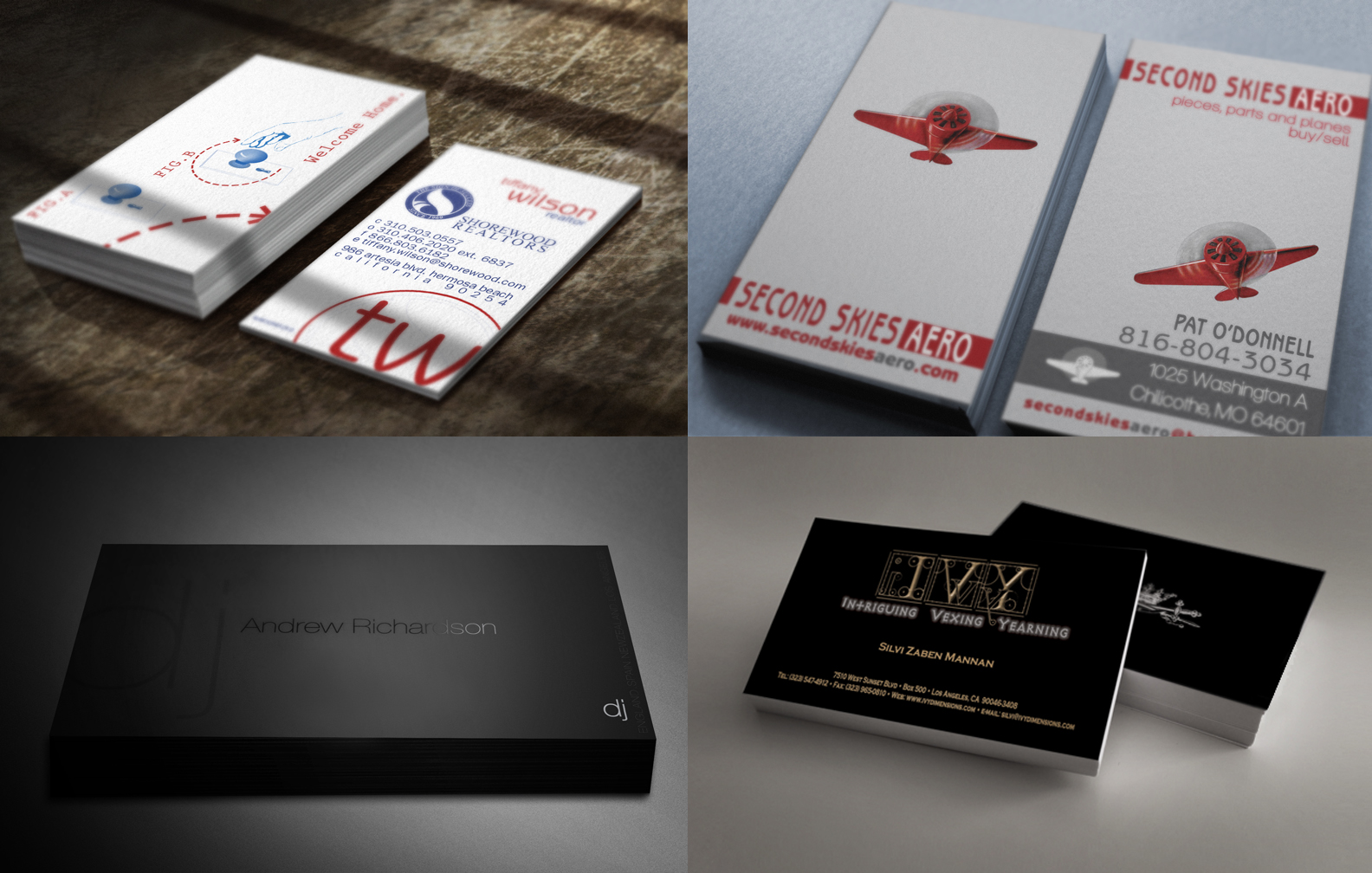 A Variety of Client Card Designs