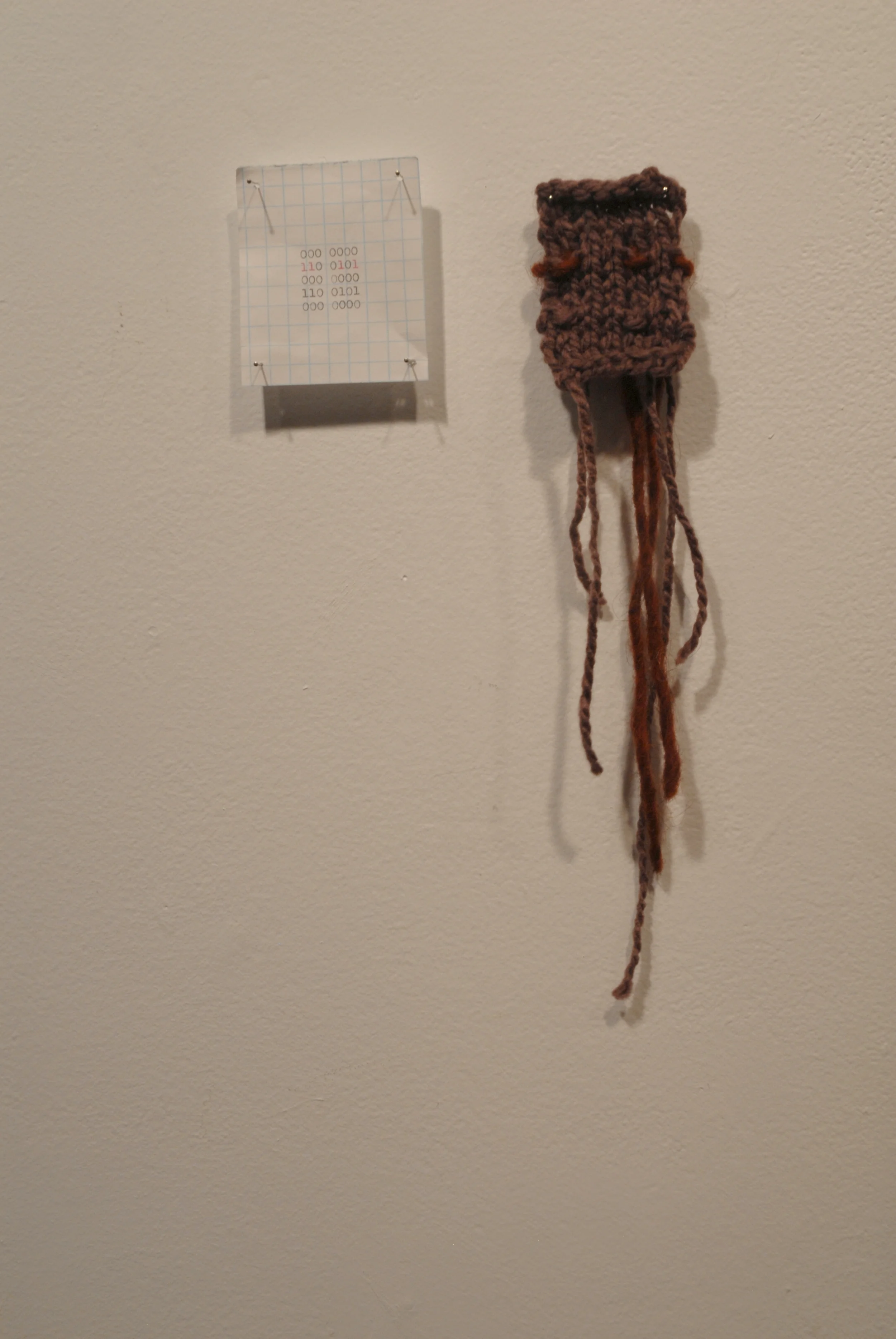  Oma  multi-media installation  2010  "The inspiration for this work was a bit of trivia about the French Revolution. &nbsp;In the summer before beginning my undergraduate thesis, I learned that knitting was used at this time to pass on messages, as 
