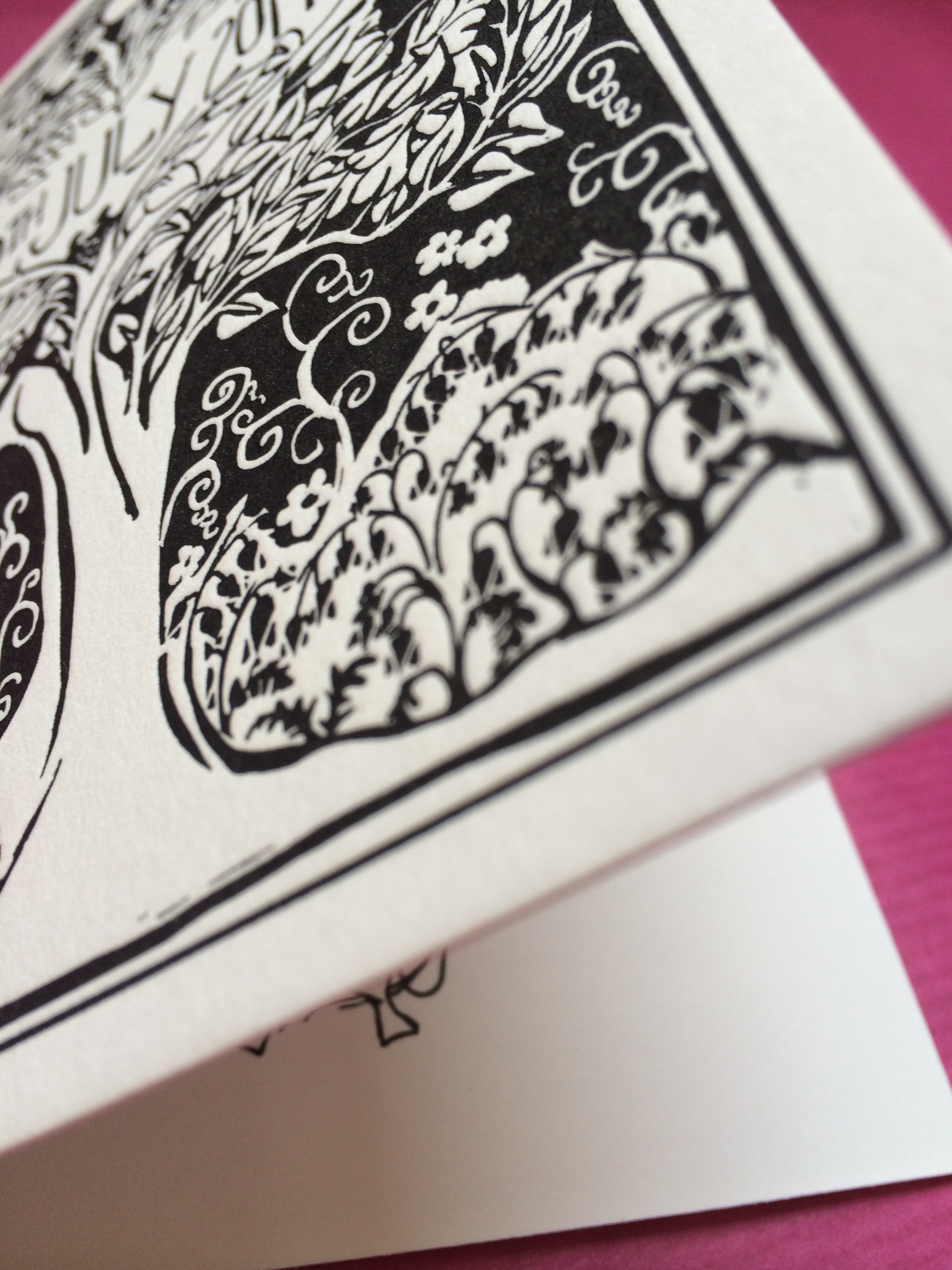 Detail of the main invite showing the luxurious deep emboss