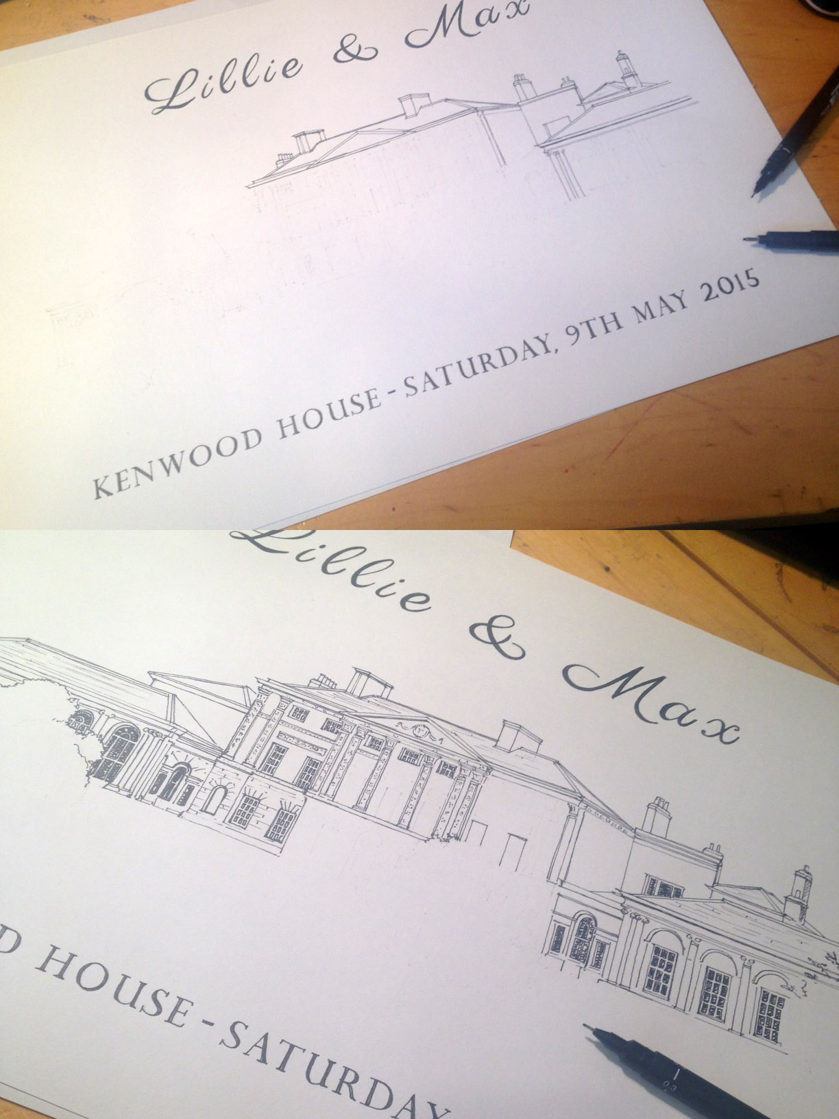 The drawing in progress...