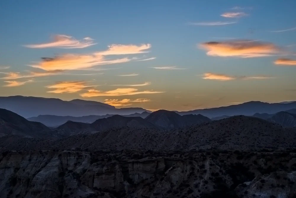 The Badlands of the Tabernas desert. Eerie and strangely familiar.