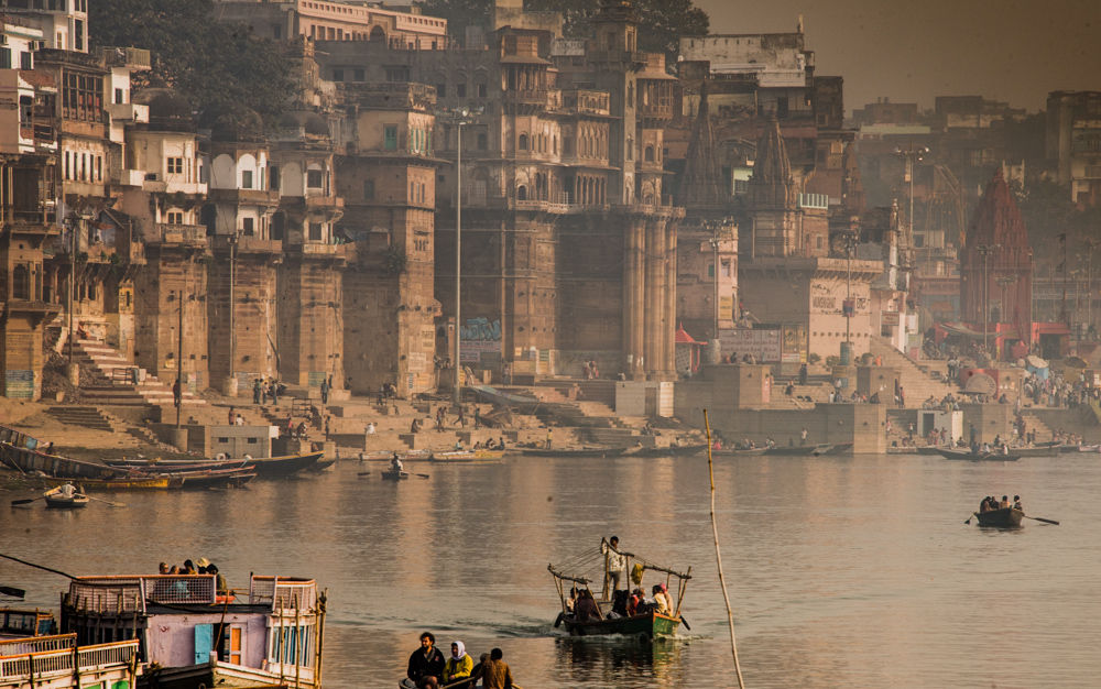 The Ghats on the River Ganges at Varanasi.