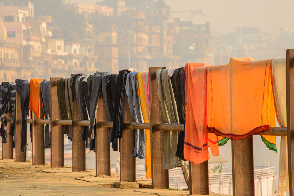 Clothes drying in the sun