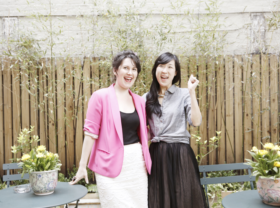 Patricia and I goofing around in the back yard...