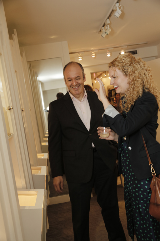 Andrew, co-owner of Reinstein Ross showing Rebecca some lovely pieces!