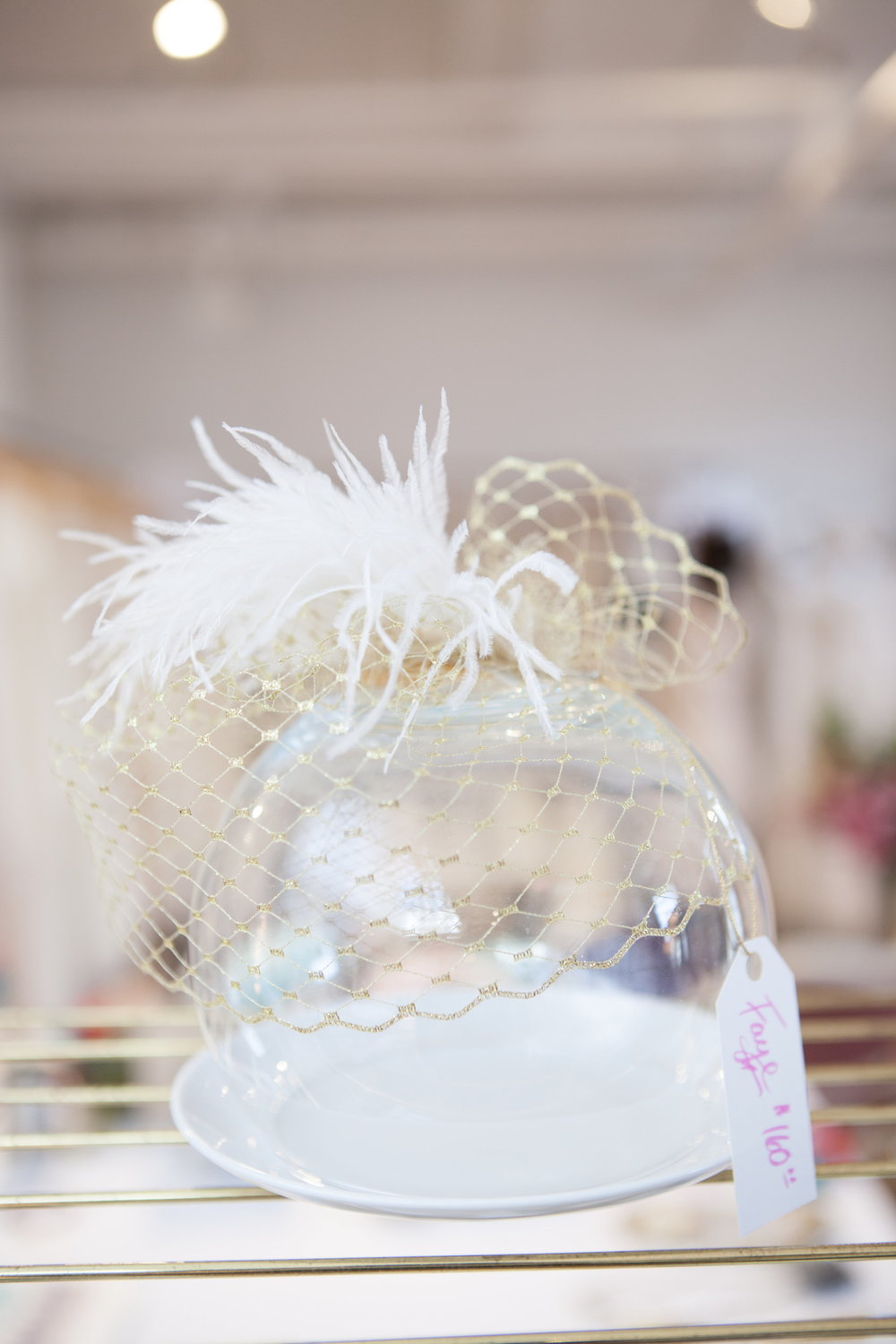 The  Faye  birdcage veil. 