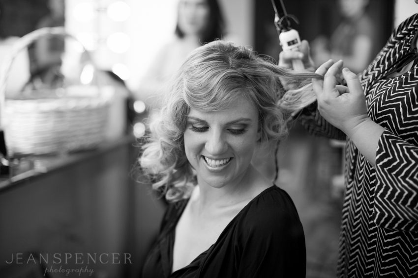 Natasha, our bride, getting her hair done!