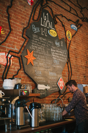 All the beers, wines and food are sourced locally at 61 Local! Love this menu sign...