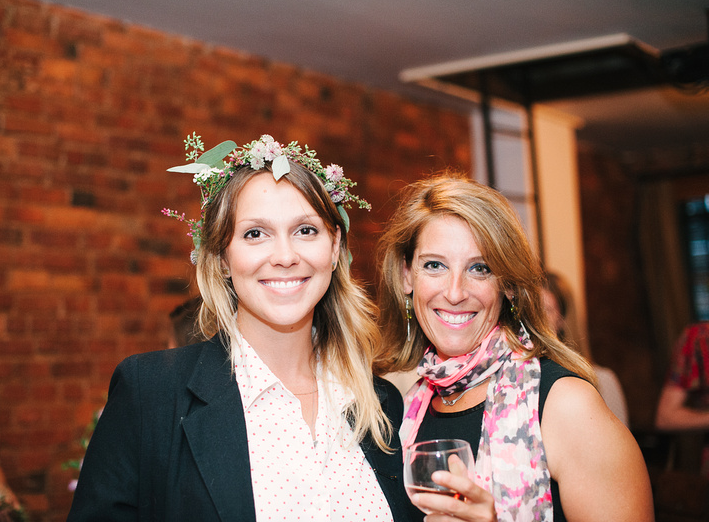 One of the hosts of the evening, Cristina (left) who runs event planning at 61 Local! On her right is Loren, of&nbsp; NaturallyDelicious  , her company often caters events and rehearsal dinners at this space!  