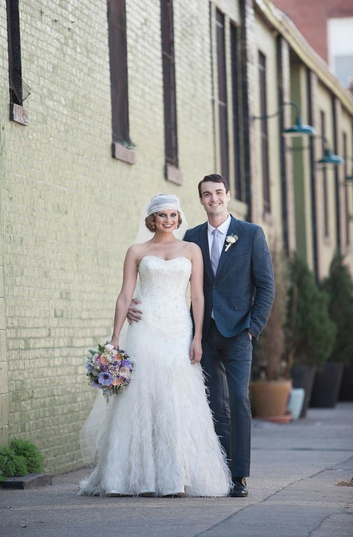 green building new york wedding long veil hushed commotion