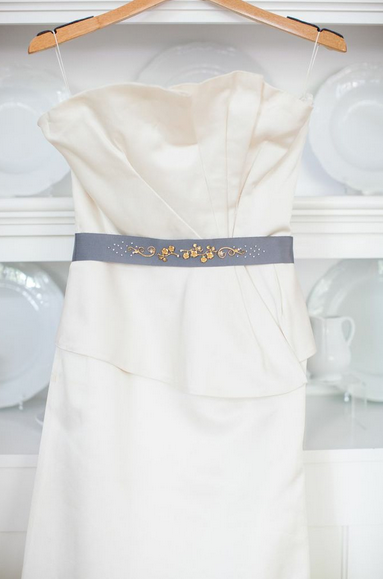 grey wedding belt gold flower hushed commotion