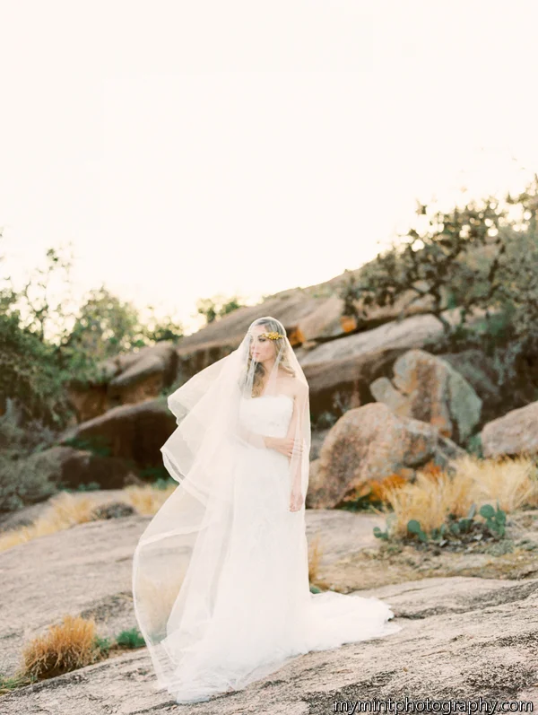 gold clara headband with flower pearl veil by hushed commotion