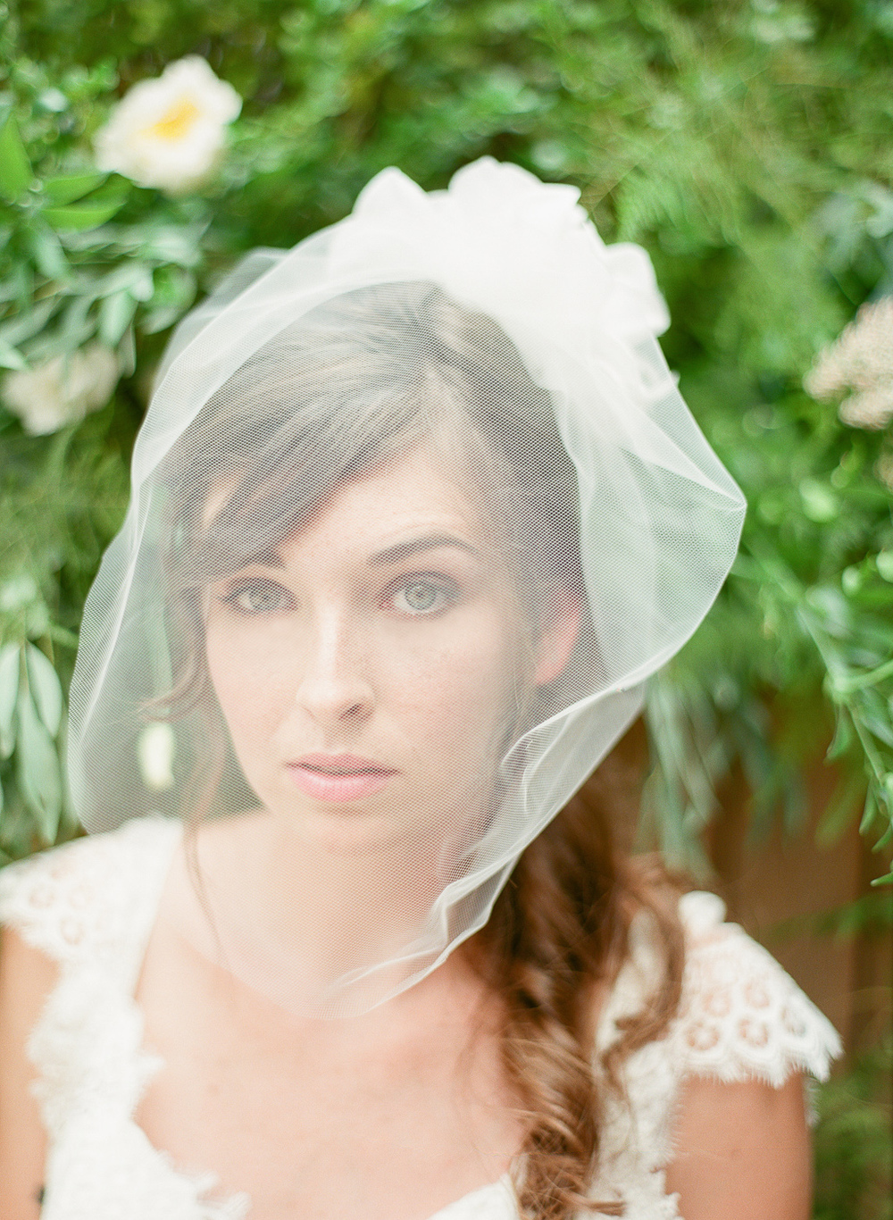 blusher veil with flowers by hushed commotion
