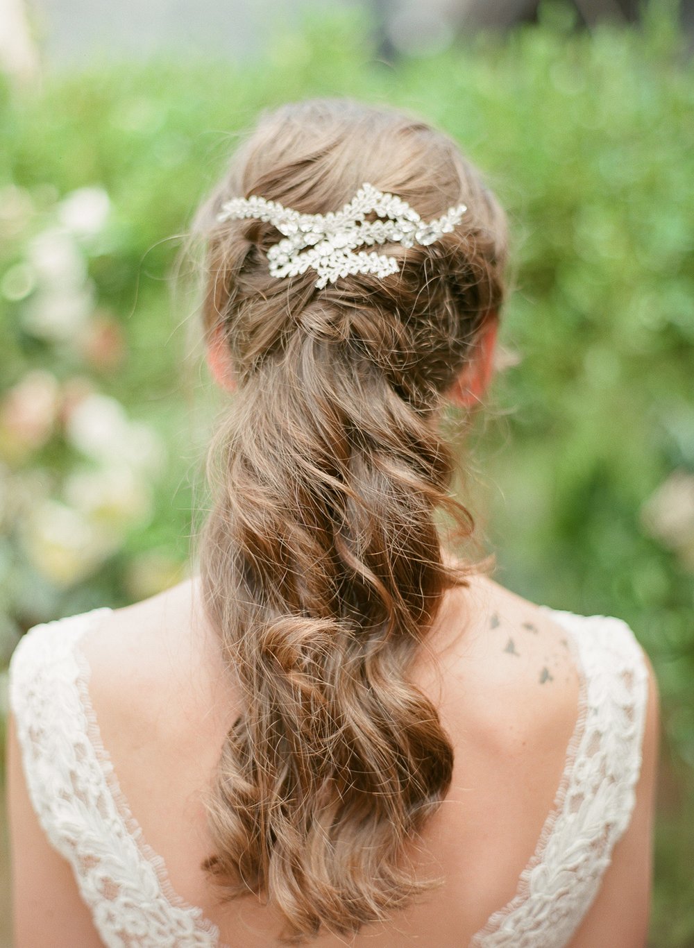 silver vine hair comb with crystals by hushed commotion