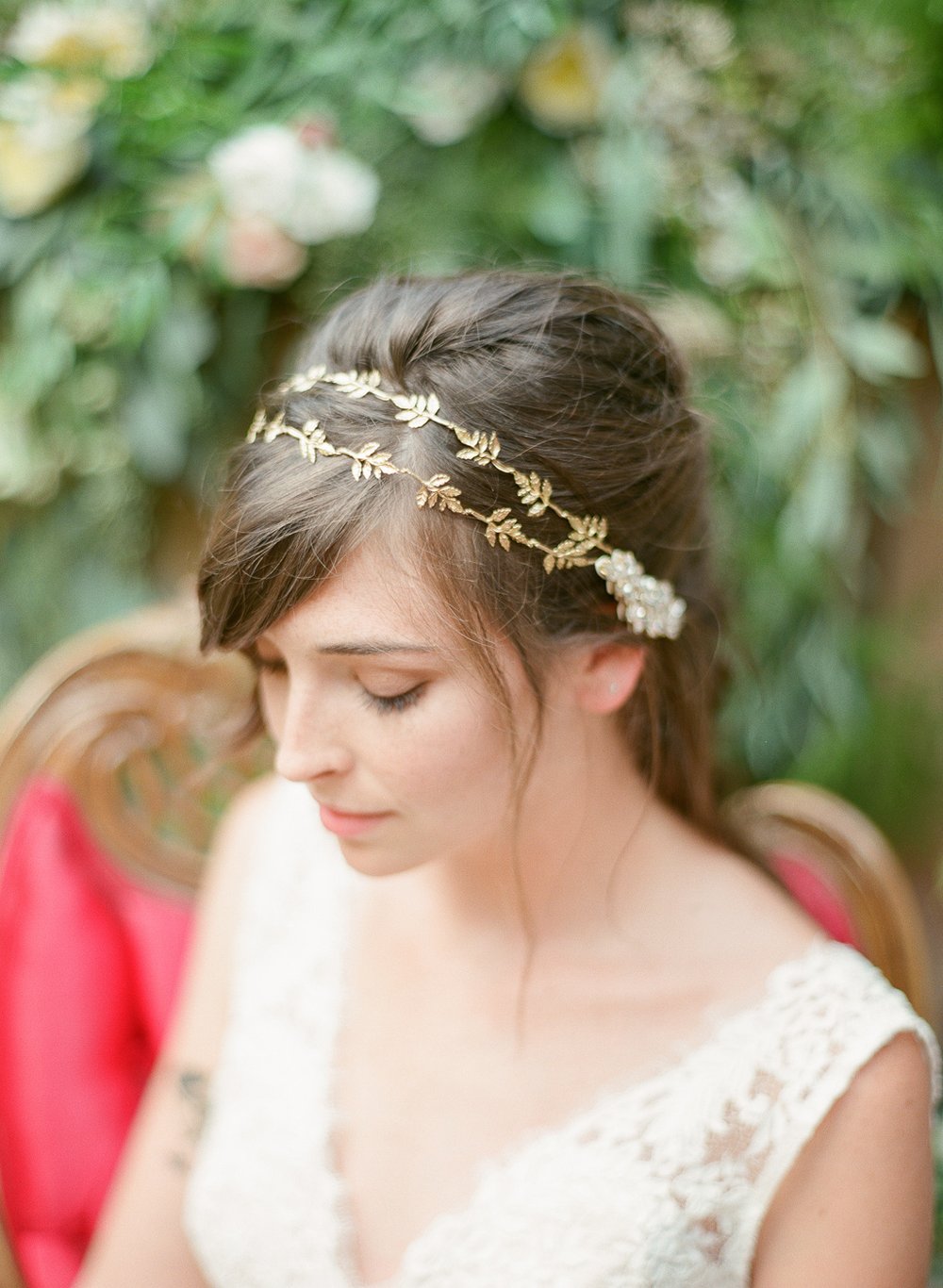grecian gold leaf double headband by hushed commotion