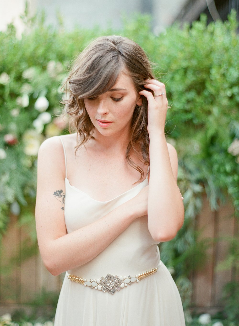 art deco belt crystal gold beading by hushed commmotion