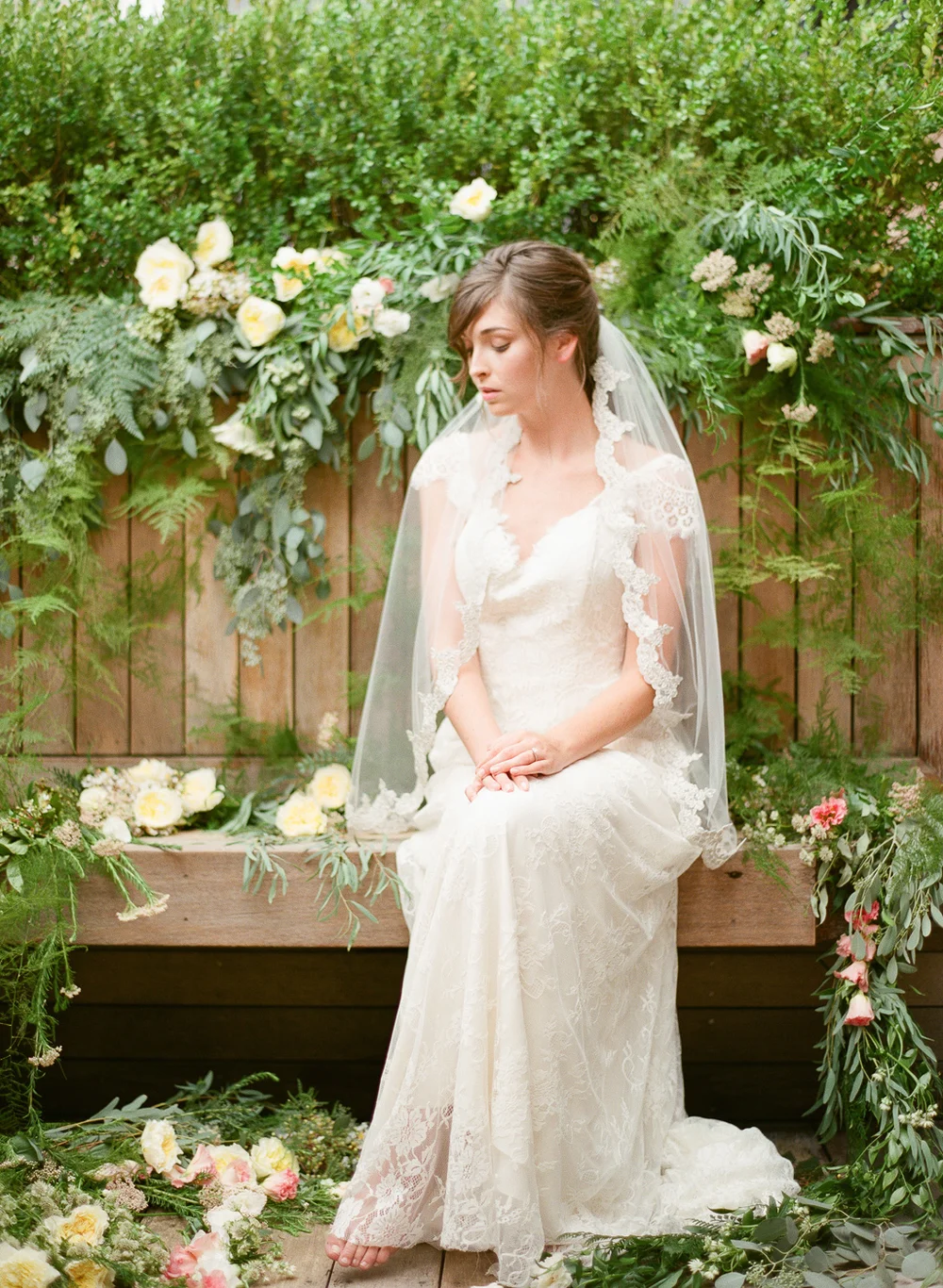 edge detail veil with silver embroidery by hushed commotion