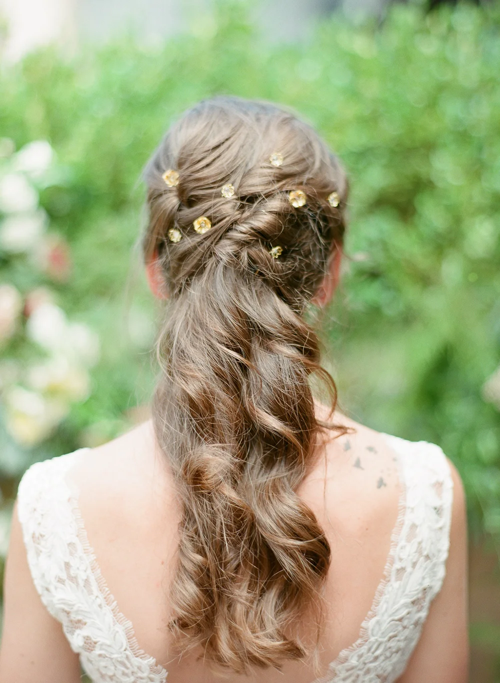 gold flower hair pins by hushed commotion