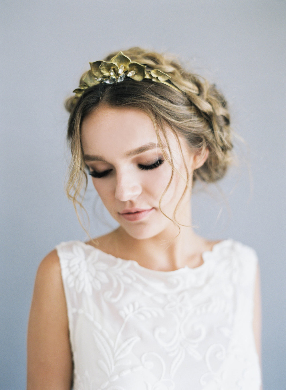 A boho inspired tiara with an herbal twist and just a bit of crystal - the Hushed Commotion   Quinn     tiara is loved by many HC brides and even better super easy to style in your wedding day hair!