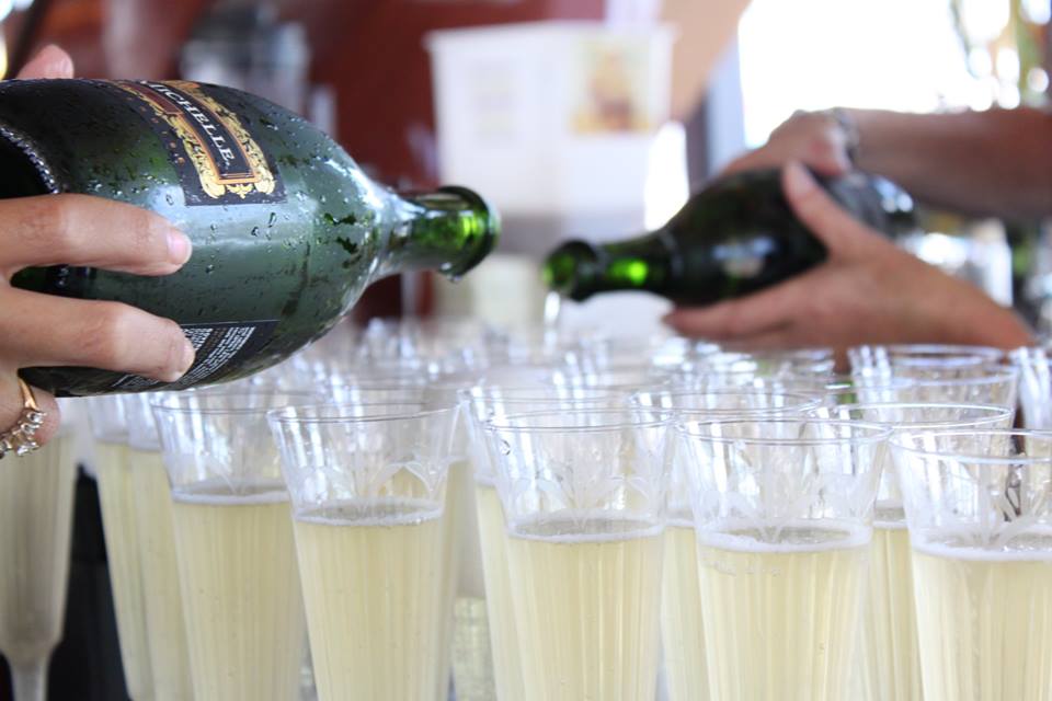 Champagne toast aboard the Naples Princess.