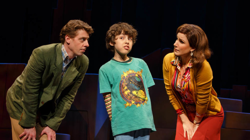 Christian Borle as Marvin, Anthony Rosenthal as Jason and Stephanie J. Block as Trina