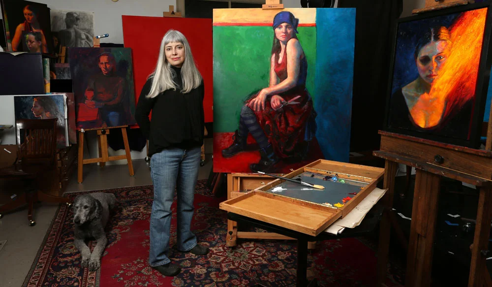 Croton-on-Hudson, New York artist, Eddi Flemming in her studio.