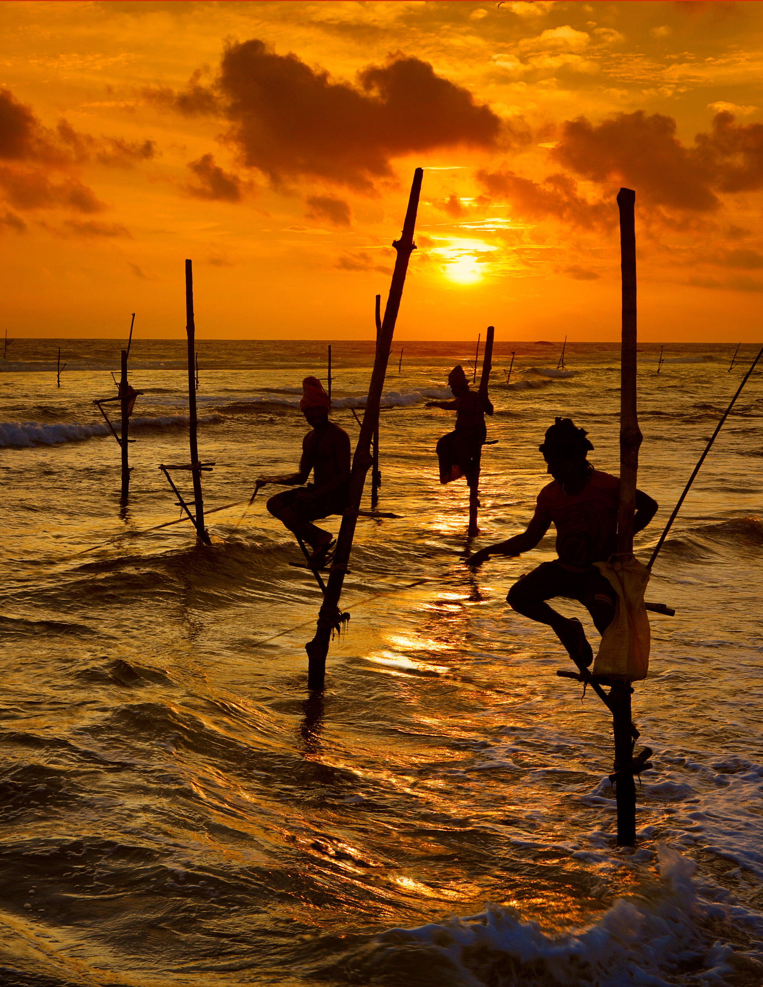 17. Stick Fishermen at Sunset – Galle, Sri Lanka