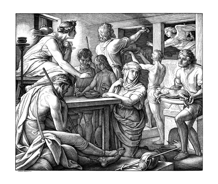 Julius Schnorr von Carolsfeld's (1794-1872) depiction of the angel of death passing by