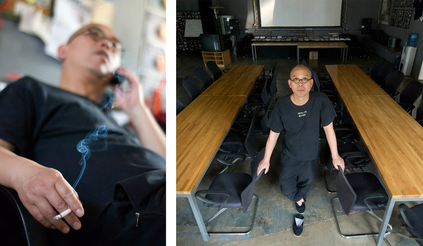  Documentary filmmaker Wu Wenguang in his Beijing studio in 2009, as captured during a shoot for Wallpaper* magazine. 